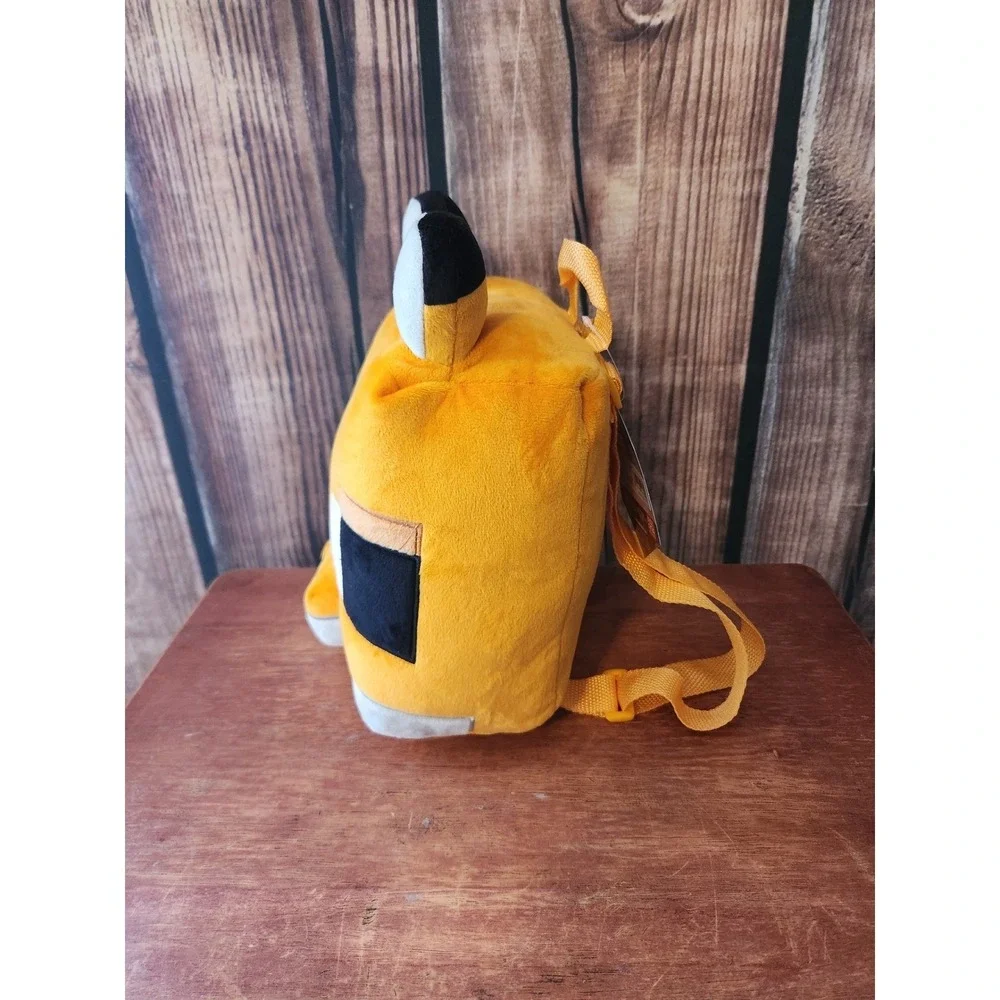 Minecraft Fox Plush Backpack Orange Mojang Pixelated Kids Bookbag NWT